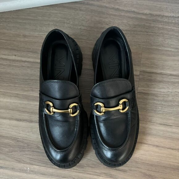 Mango Leather Black Buckle Loafers - Picture 2 of 5